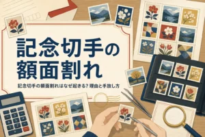 記念切手の額面割れの理由と損をしにくい手放し方を解説する記事のアイキャッチ