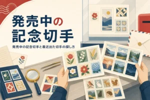発売中・最近の記念切手の探し方を紹介する記事のアイキャッチ