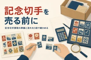 記念切手の買取に出す前に知っておきたいことと準備・流れを紹介する記事のアイキャッチ