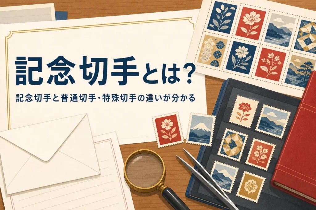 記念切手とは何か、普通切手・特殊切手との違いを解説する記事のアイキャッチ