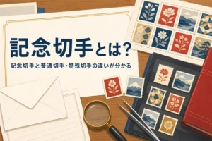 記念切手とは何か、普通切手・特殊切手との違いを解説する記事のアイキャッチ