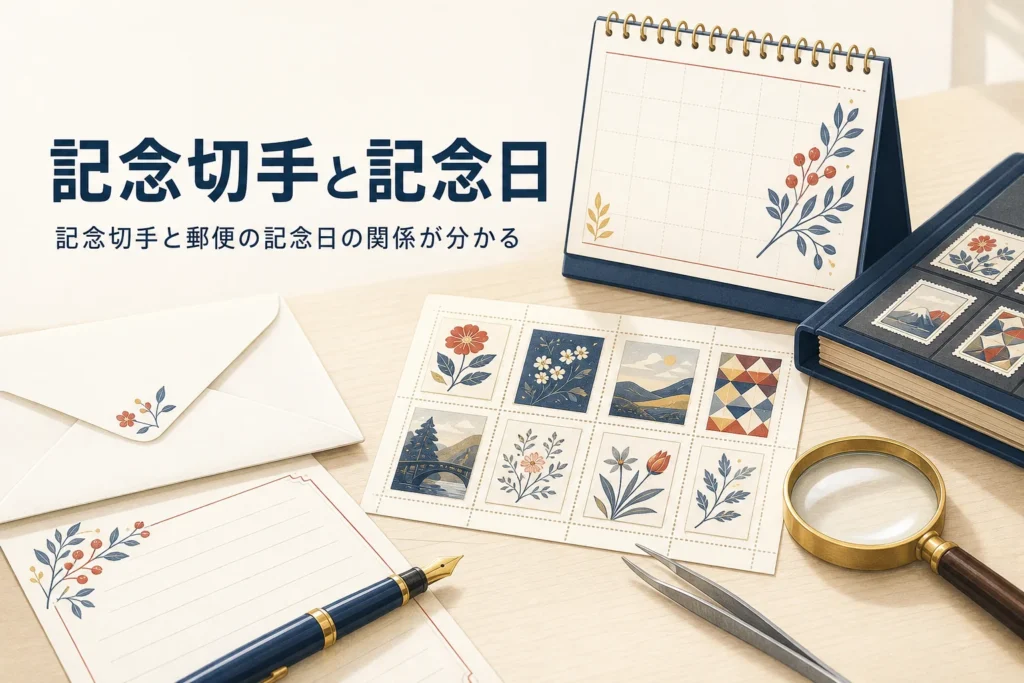 記念切手と郵政記念日・ふみの日・切手趣味週間の関係を解説する記事のアイキャッチ