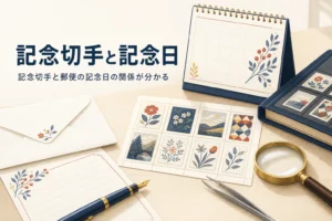 記念切手と郵政記念日・ふみの日・切手趣味週間の関係を解説する記事のアイキャッチ