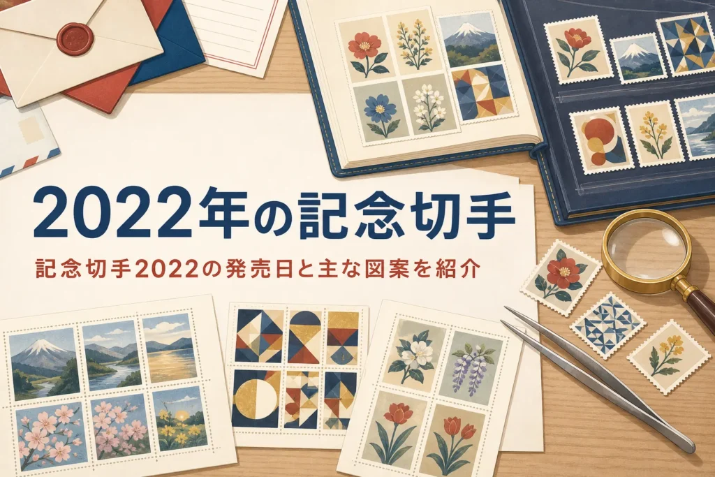 2022年に出た主な記念切手の発売日と図案を紹介する記事のアイキャッチ