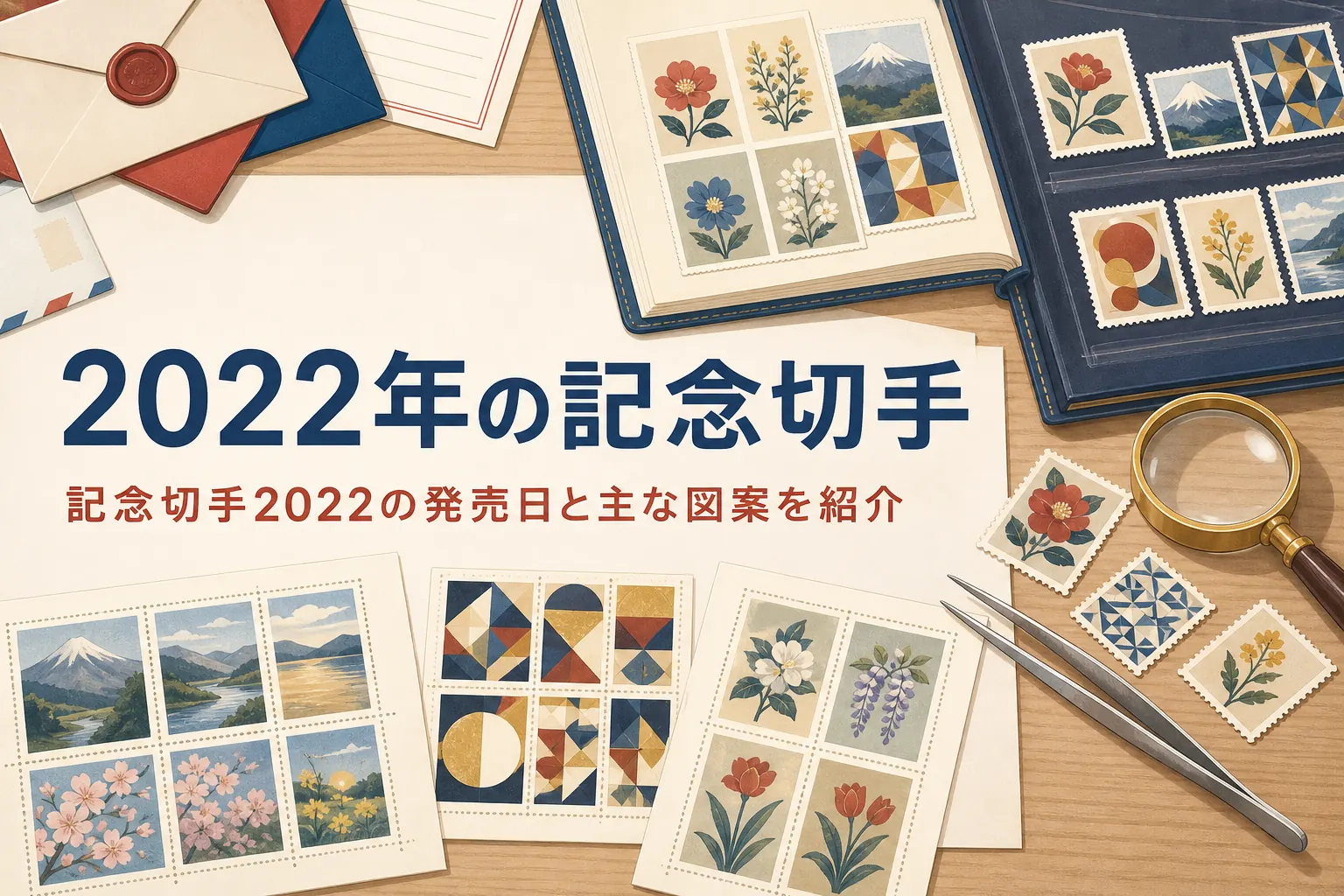 2022年に出た主な記念切手の発売日と図案を紹介する記事のアイキャッチ