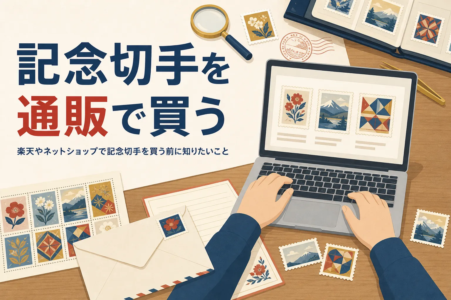 記念切手を通販で買う方法を紹介する記事のアイキャッチ