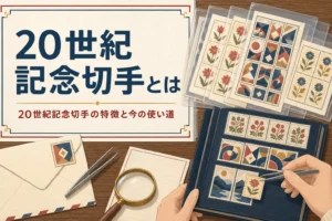 20世紀記念切手と呼ばれる20世紀デザイン切手シリーズの特徴と今の使い道を紹介する記事のアイキャッチ