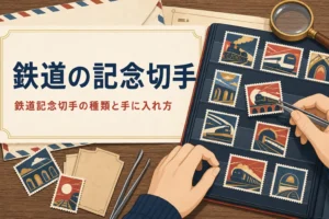 国の記念切手・シリーズ切手・フレーム切手に分けて鉄道記念切手を紹介する記事のアイキャッチ
