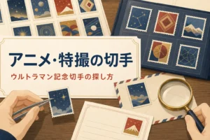 ウルトラマン記念切手やアニメ・特撮の切手の探し方を紹介する記事のアイキャッチ